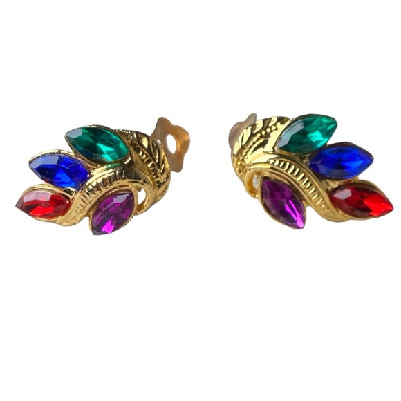 Jewel Toned Brooch & Earring Lot - Picture 6 of 8